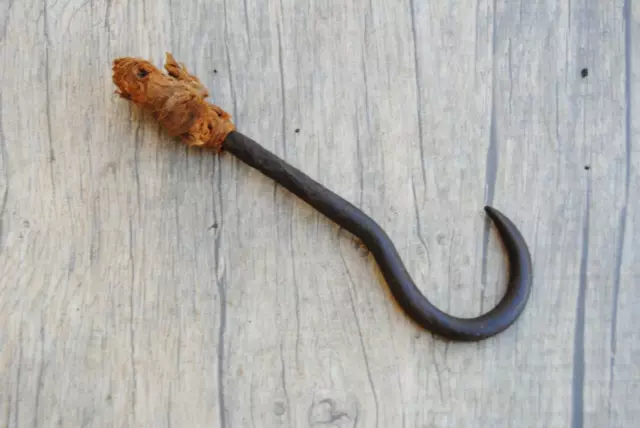 Vintage large Iron Meat Hanging BUTCHERS grappling game Hook Blacksmith forged