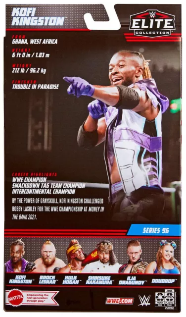Wwe Mattel Elite 96 Kofi Kingston Wrestling Action Figur Raw Smackdown Basic New 3