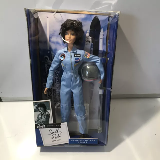 MATTEL Sally Ride Barbie Inspiring Women Series Limited Damaged box read