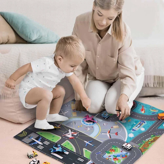 BABY PLAY MAT City Traffic Route Map Mat Carpet City Lot Parking H3K1 £ ...