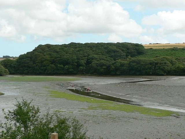 Photo 6x4 Helford River at low tide, Gweek From the National Seal Sanctua c2006