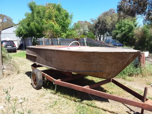 vintage speed boat never been finished like new has been in a shed since 1965.
