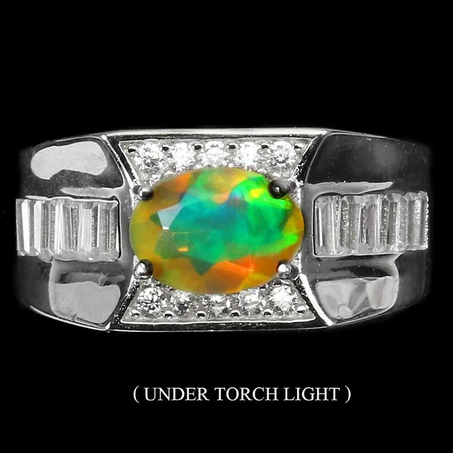 Bague En Argent 925 Avec Opale Boulder D'Australie - Taille 51 - Neuf Avec étiquettes - Femme