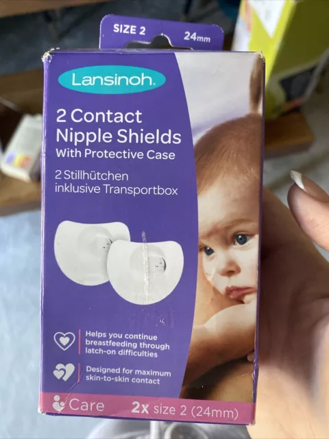 Lansinoh 70173 24mm Large Contact Nipple Shields with Case