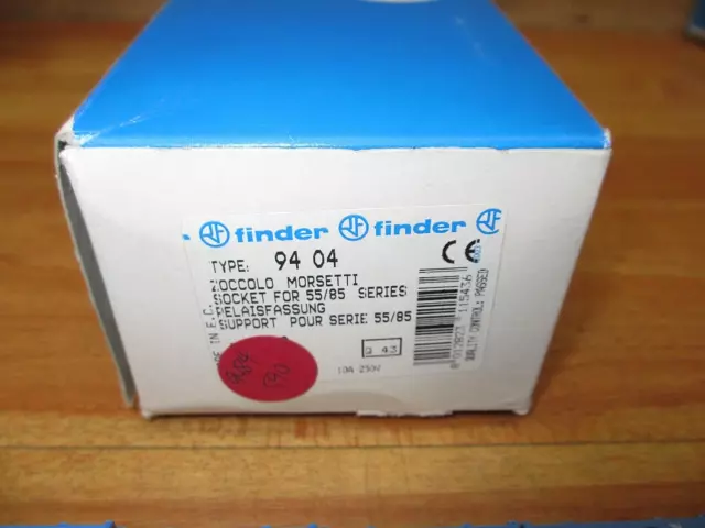 Finder 94.04 (BOX OF 10) *NEW* Relay Socket Terminal 55/85 2