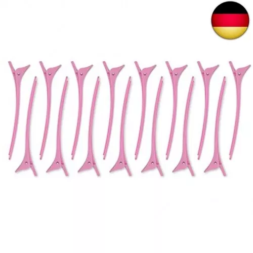 K-Pro-Haarspangen - 15x Haarclips Abteilklammern groß für Friseurbedarf, rosa