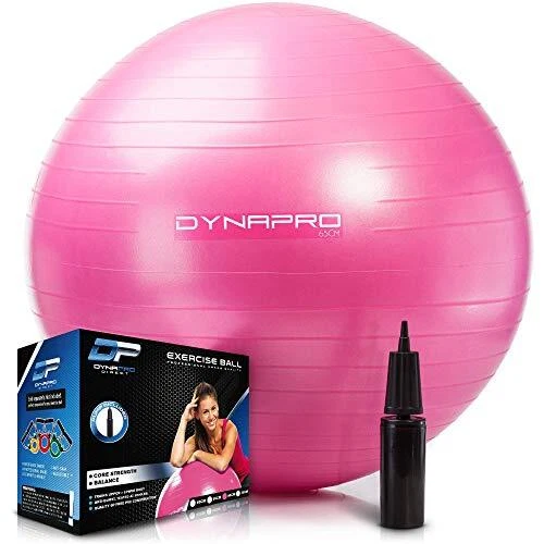 DYNAPRO Exercise Ball – Extra Thick Eco-Friendly & Anti-Burst Material Suppor...