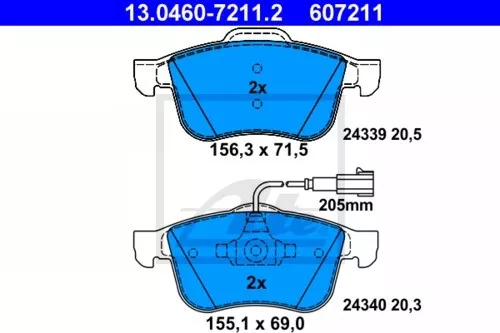 Ate Dischi Freno + Pastiglie Anteriori Ø330 Alfa Romeo 159 Brera 3898344 3