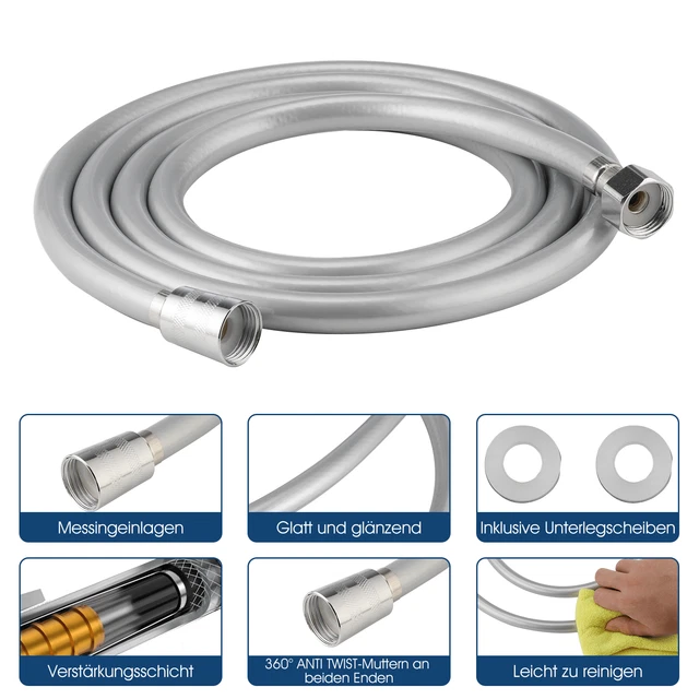Tubo doccia tubo protezione antirotazione con soffione doccia doccetta Rlobtsnqimgblkxilu