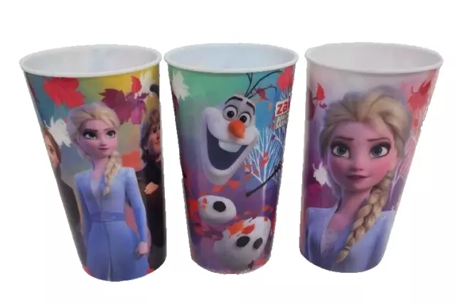 Zak Designs Disney Frozen Anna Elsa Olaf Tall Drinking Cups X 3