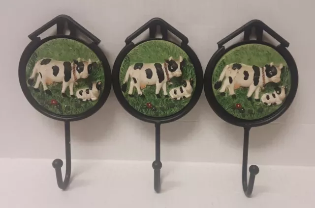 Vintage Cast Iron Cow Towel Holders