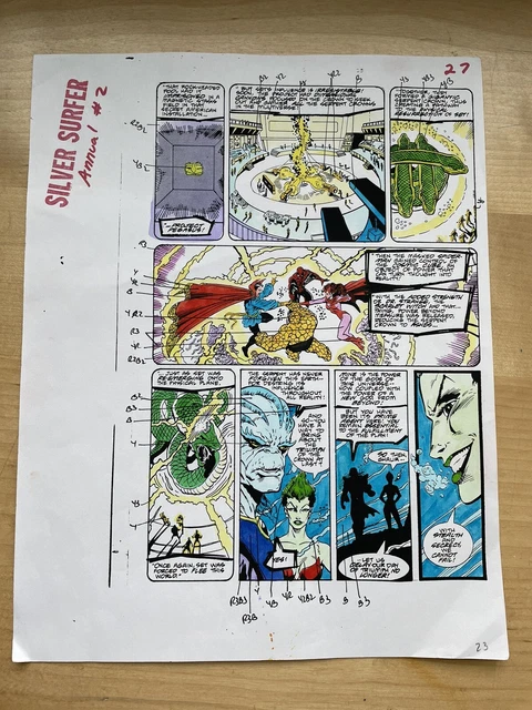 SILVER SURFER ANNUAL #2 ART original color guide SPIDER-MAN DR STRANGE GHAUR