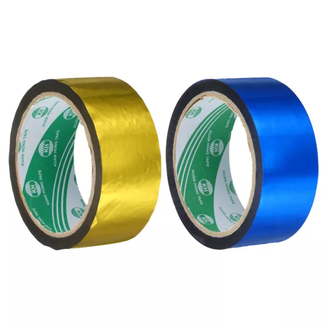 Washi Tape Set 40mm Wide for DIY Crafts, Gold Tone, Blue