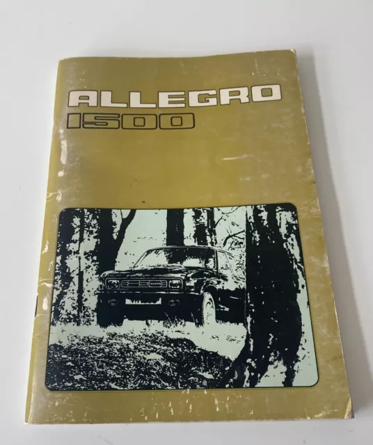 Austin Allegro 1500 - Drivers Handbook - 1978 - 9th Edition (E4)