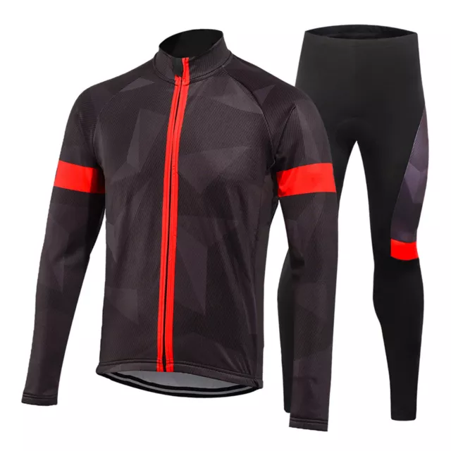 Men's Winter Thermal Fleece Cycling Clothing Set Long Sleeve A5S2