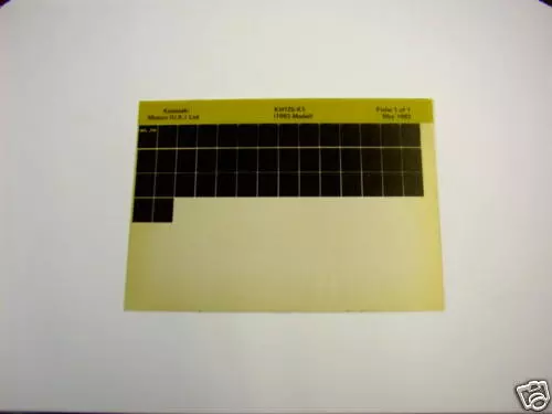 Kawasaki Kh125 Kh 125 K1 Gen Part Catalogue Microfiche