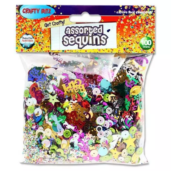 Bag of 100g Assorted Sequins by Crafty Bitz