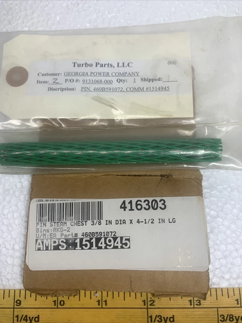 Turbo Parts, LLC Steam Chest Pin 3/8" x 4-1/2" Siemens Westinghouse 460B591072