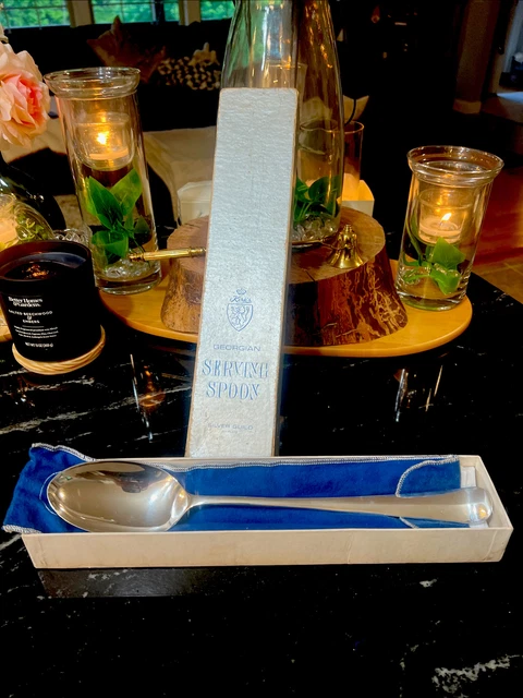 Kirk's Georgian Serving Spoon Silver Guild Silver Plate England 13"