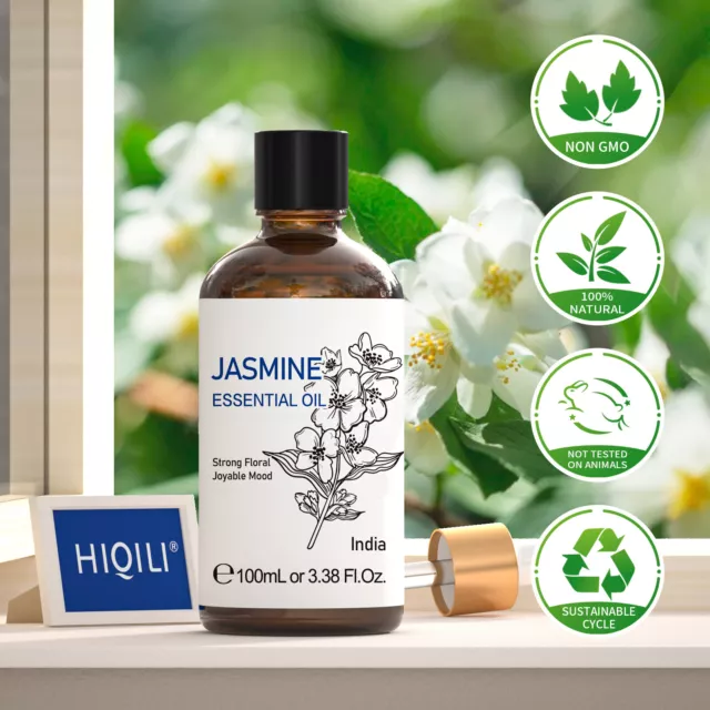 Jasmine Essential Oil 100% Pure Natural Diffuser Aromatherapy Therapeutic Skin