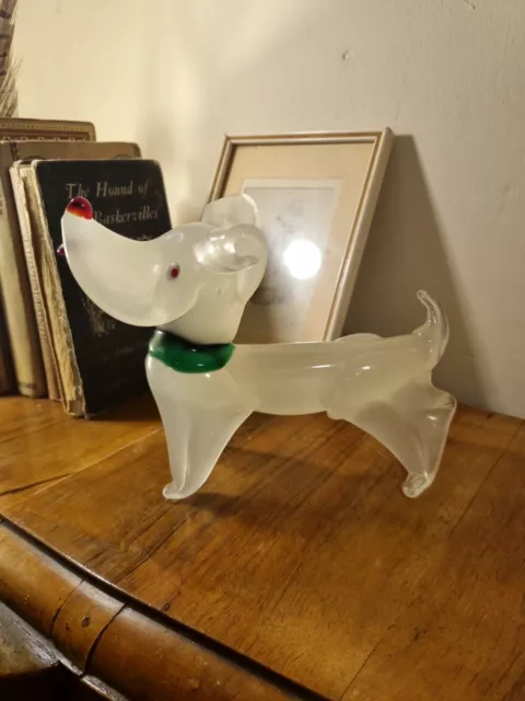 Huge Unique Vintage 1960s Mid Century Murano Art Glass Dog Figurine