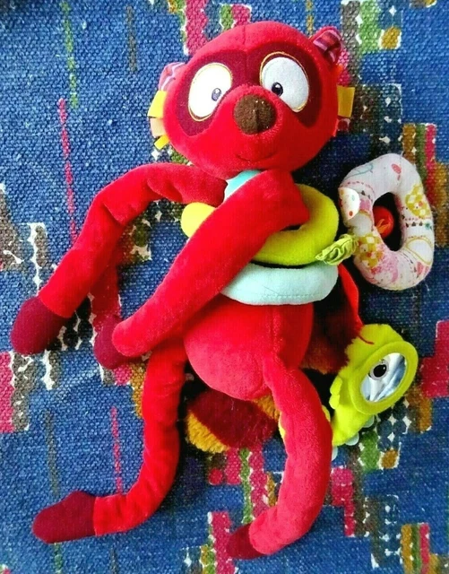 Kb/ Doudou Peluche Lilliputiens Georges Lemurien Rouge Grelot Activites  Tbe
