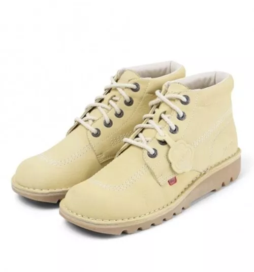 Kickers Kick HI LTHR AU Yellow, mens, women's, unisex, leather, boots, laces,