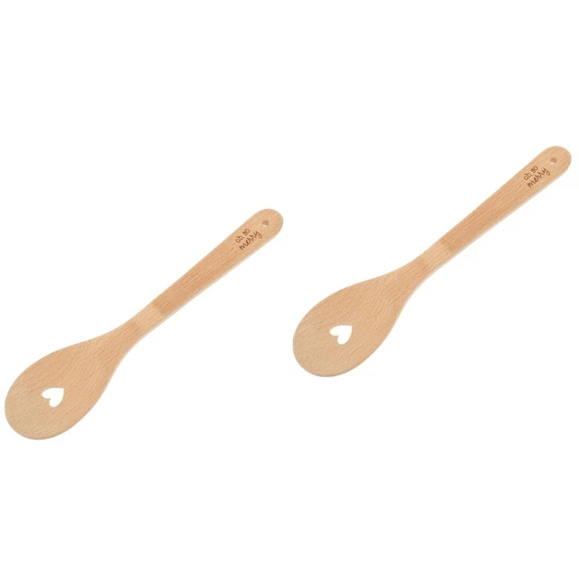 2pcs Holzlöffel Holzlöffel großer Holzlöffel Holzlöffel Holzgriff Löffel