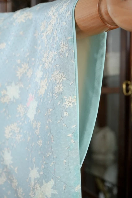 Dear Vanilla Japanese Silk Kimono Women's Robe Gown Authentic Japan Vintage Mint 7