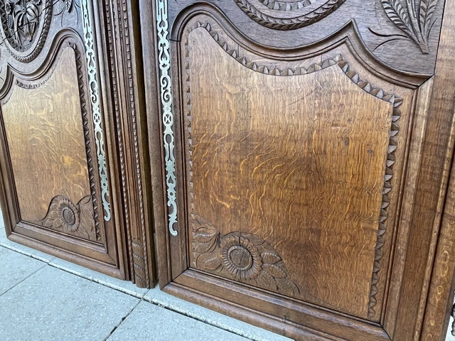 Antique French Carved Armoire Doors Architectural Salvage Design Reclaimed 11