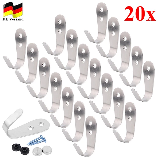 20 x ganci da parete inossidabili acciaio inox ganci per vestiti ganci per guardaroba supporto asciugamani DHL