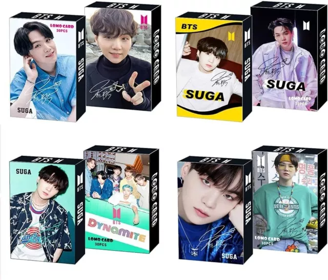 ZHENGGE 4er-Pack/120 Stück BTS SUGA Lomo Card KPOP 88x56mm, OVP