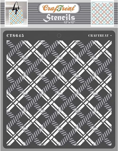 Plantillas a cuadros CrafTreat para pintar sobre madera - 2 pasos a cuadros II - 2 piezas - 12x12