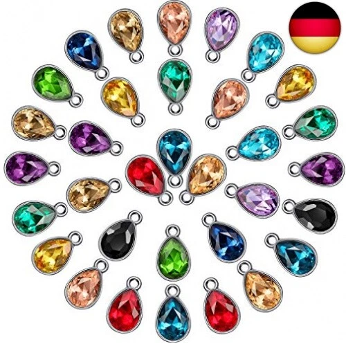 52 Stück Wassertropfen Anhänger Kristall Perlen Anhänger Charms Strass Tropfen A