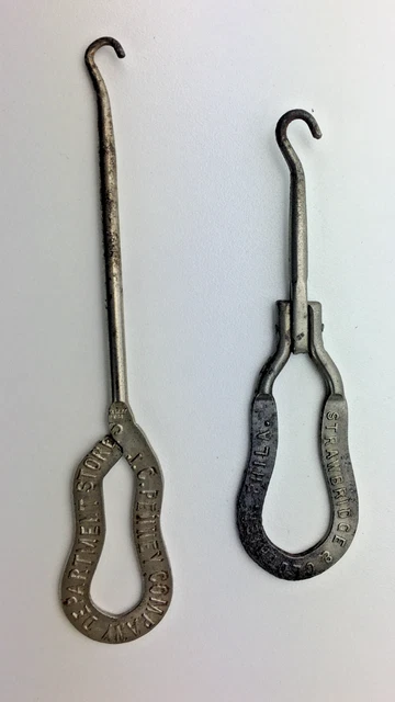 2 Vintage Shoe Button Hooks J. C. Penney/Strawbridge & Clothier Philla.