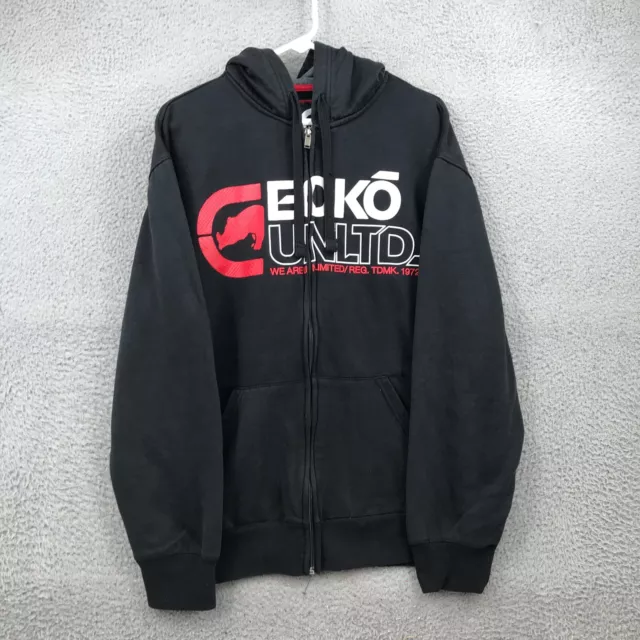 Ecko Unltd Sweater Adult Large Black Graphic Full Zip Hoodie 36050