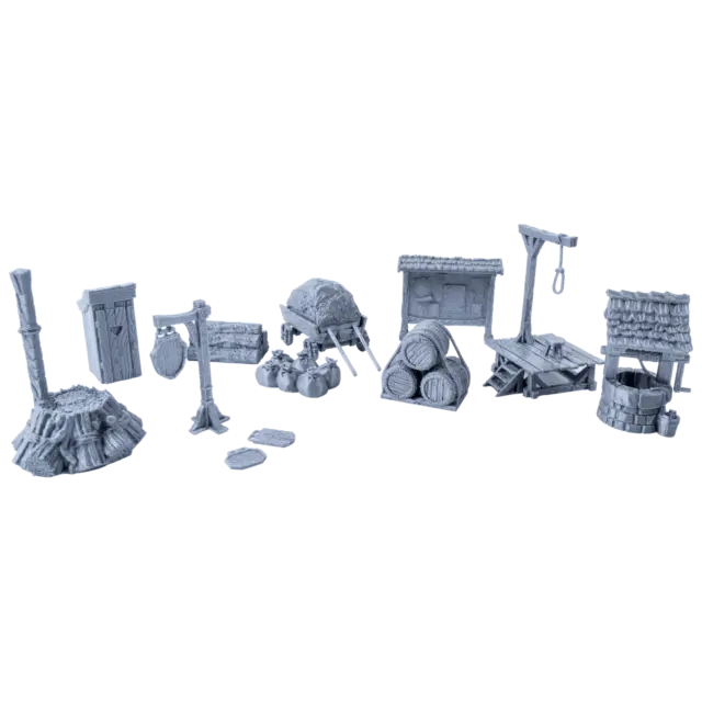 City Items Set: Versatile Scatter Terrain for Tabletop RPGs & Wargames (28/32mm)