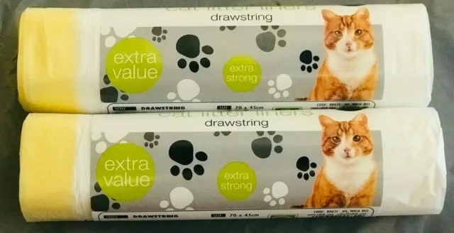 Cat Litter Tray Liners - With Ties Kitten 70 x 45cm Pack Pet Cleaning Cats