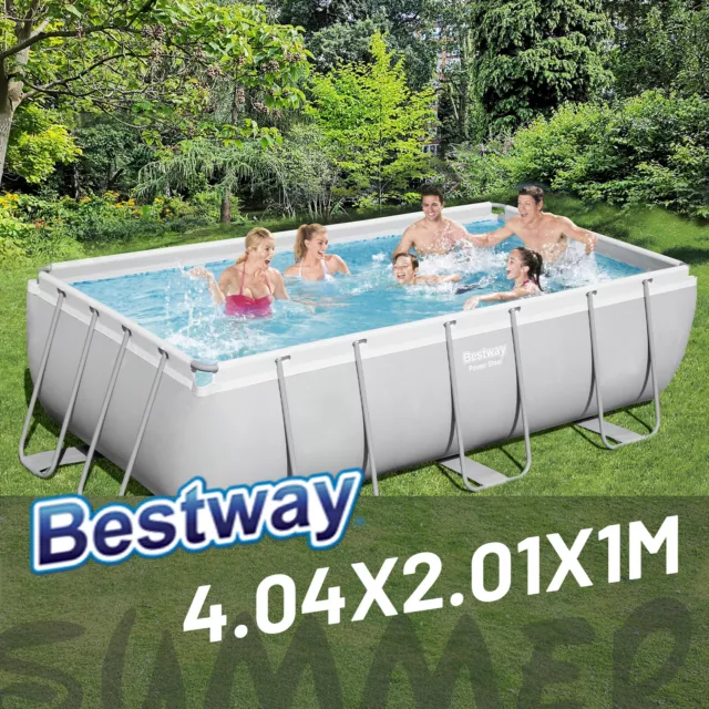 Bestway 56660 - 4.04 x 2.01 x 1m  Swimming Pool Above Ground Steel Rectangular