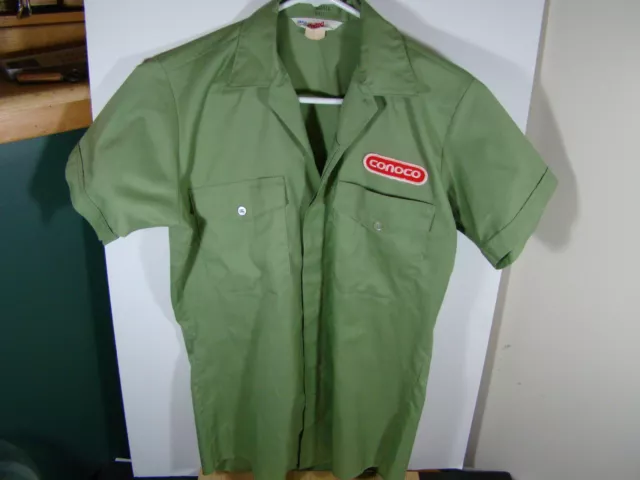 Original Vintage CONOCO Service Station Shirt Gas Oil Small Unitog Union Made