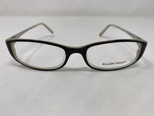 Ellen Tracy BLACK LAMINATE 50-17-130 Black/Silver Full Rim Eyeglasses Frame 5528