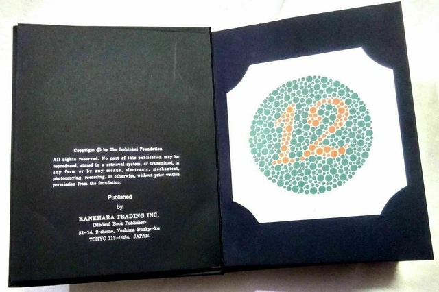 New Ishihara Color Vision Test Book For Color Deficiency 38 Plates With Occluder