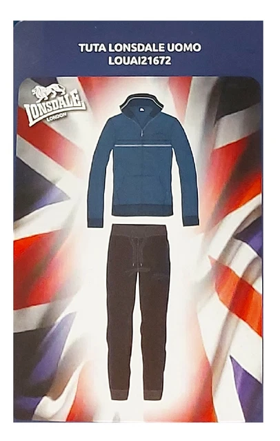 Tuta Uomo Sport E Tempo Libero Full Zip Invernale Felpata Polsini Lonsdale