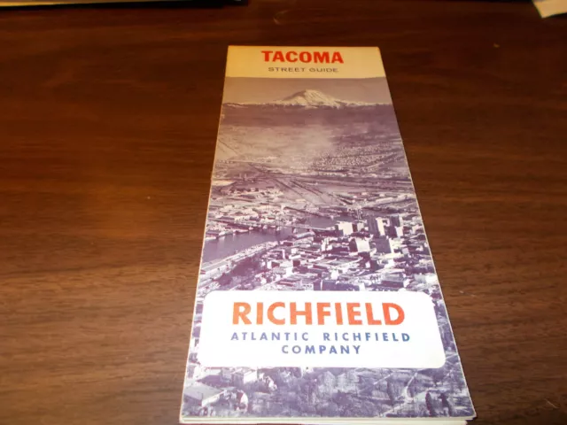 1966 Richfield Tacoma Vintage Road Map