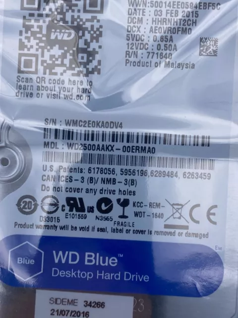 Western Digital WD3200AAKX 320GB SATA 16MB WD Blue HDD & 5 WD2500AAKX 250GB 3