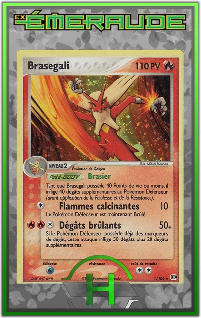 Brasegali Holo - EX:Emeraude - 1/106 - Carte Pokemon Française