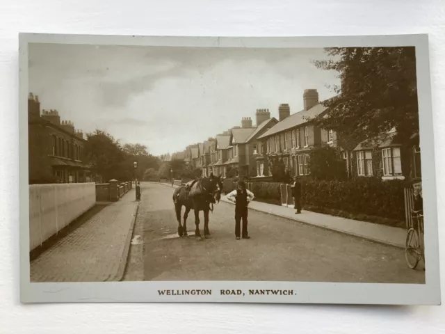 Vintage Postcard, Nantwich, Wellington Road, Horse, Early Real Photo