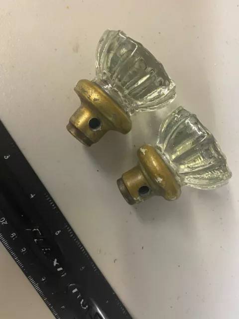 Vintage Antique Glass Doorknob Handles Set!  Beautiful! Look!