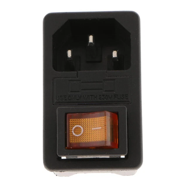 IEC320 10-15A 250V Inlet Module Plug  Switch Male Power Sockets