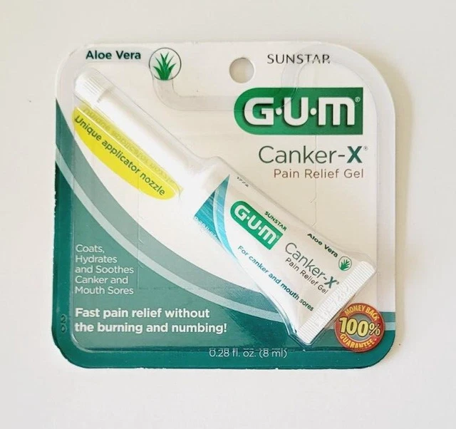 GUM CANKERX PAIN Gum Relief Gel Aloe Vera Oral Care Sunstone Exp 01/